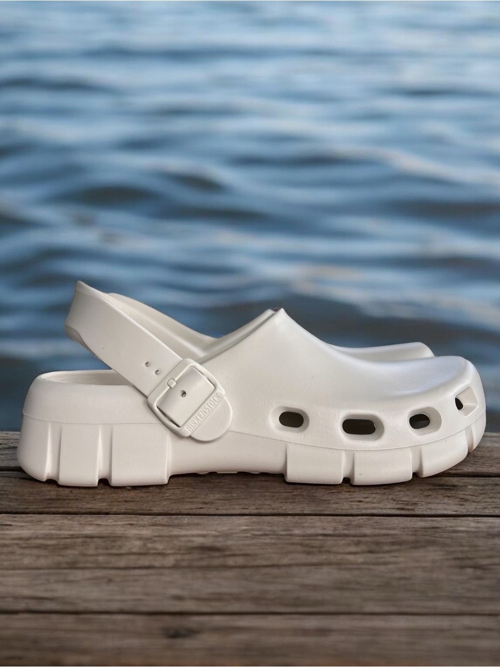 BIRKENSTOCK Birki Flow EVA Clogs - Eggshell - Adjustable Heel Strap- EU 46 -NWOT